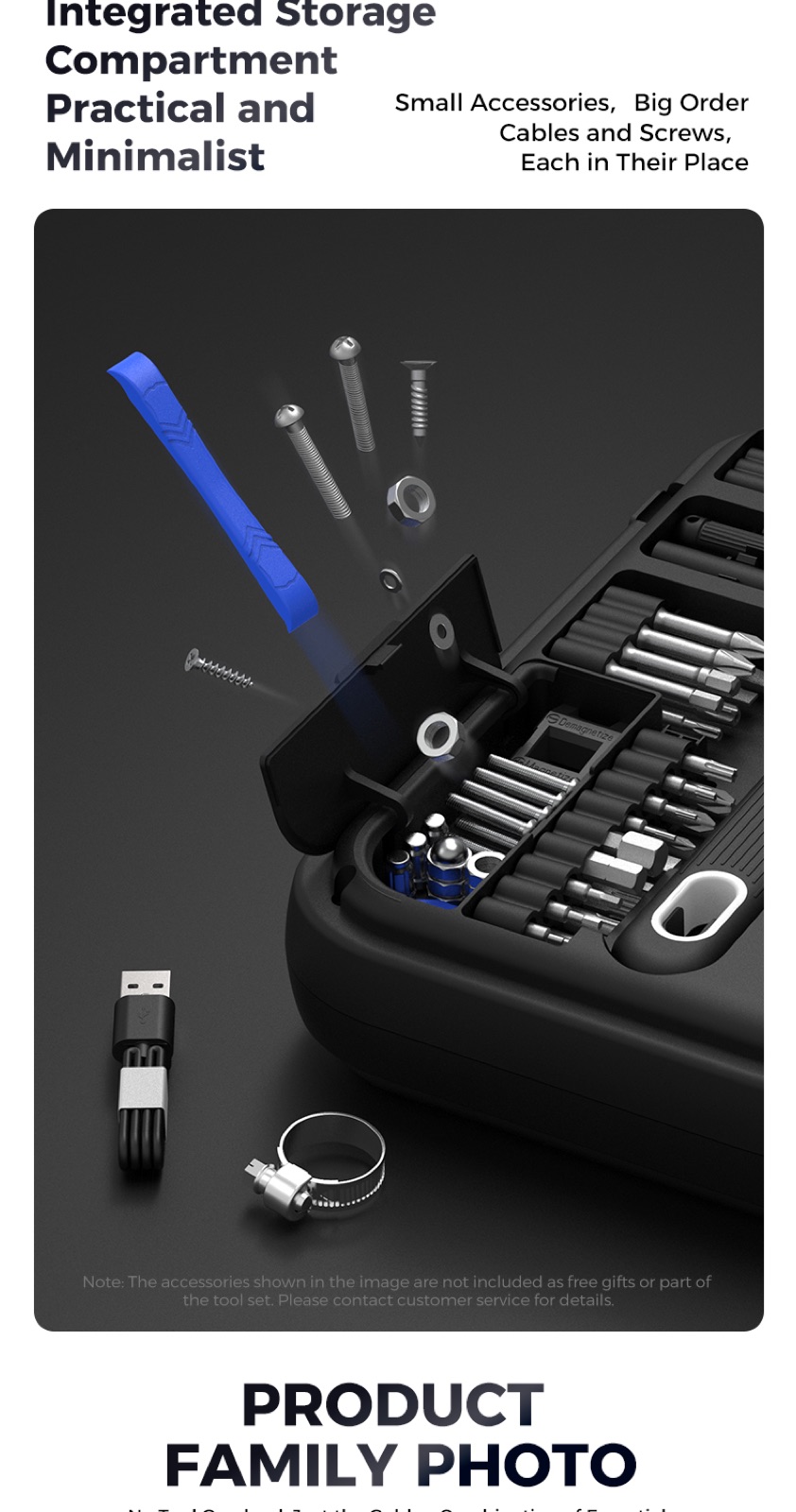 61-Piece Suitcase-Style Electric Screwdriver Tool Kit detail 13