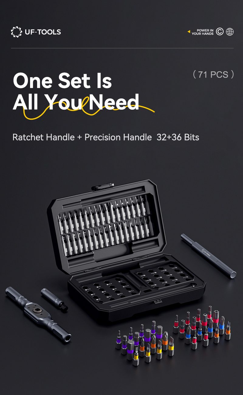 UF-840105 71-in-1 ratchet screwdriver set detail 02